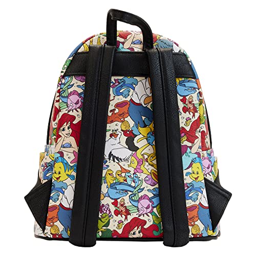 Loungefly Disney The Little Mermaid All Over Print Womens Double Strap Shoulder Bag Purse