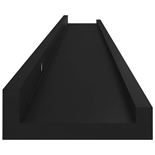 Wall Mounted Floating Shelves Wall Decor Storage Shelves Invisible Ledge Hanging Shelves Picture Frame Ledge Shelves Wall Shelves 2 pcs Black 39.4"x3.5"x1.2"