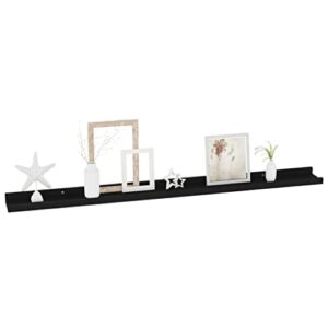 Wall Mounted Floating Shelves Wall Decor Storage Shelves Invisible Ledge Hanging Shelves Picture Frame Ledge Shelves Wall Shelves 2 pcs Black 39.4"x3.5"x1.2"