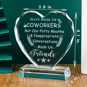 Coworker Gifts for Women Men, Office Crystal Keepsake Birthday Christmas Gifts for Coworkers , Farewell Leaving Going Away Goodbye New Job Retirement Present Idea for Colleague Employees Friend