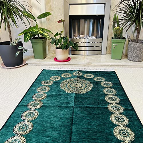 Mihrab Style Muslim Couples Prayer Mat with Gift Packaging - Islamic Wedding Gift Set (Model 3)