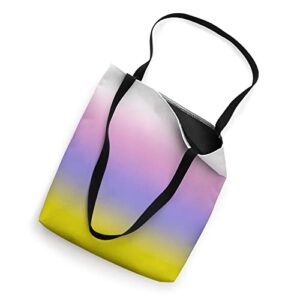 White to Pink to Purple to Yellow Gradient Ombre Tote Bag