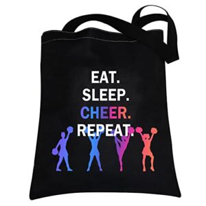 cheer gift eat sleep cheer repeat cheerleading tote bag cheerleader gift cheer coach gift cheer team gift for girl cheer bag (cheerleader tote bag)