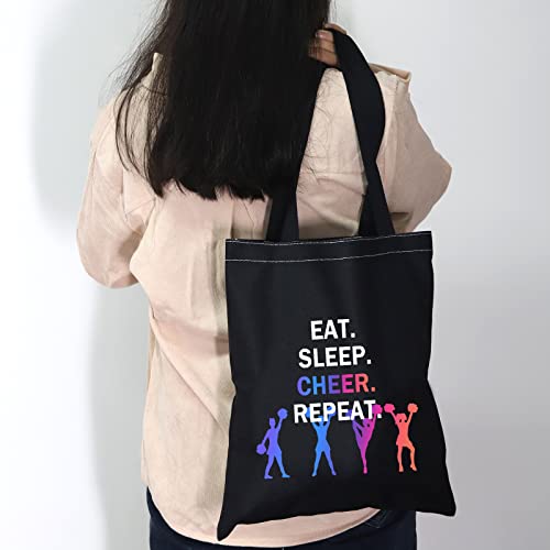 Cheer Gift Eat Sleep Cheer Repeat Cheerleading Tote Bag Cheerleader Gift Cheer Coach Gift Cheer Team Gift for Girl Cheer Bag (cheerleader tote bag)