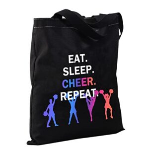 Cheer Gift Eat Sleep Cheer Repeat Cheerleading Tote Bag Cheerleader Gift Cheer Coach Gift Cheer Team Gift for Girl Cheer Bag (cheerleader tote bag)