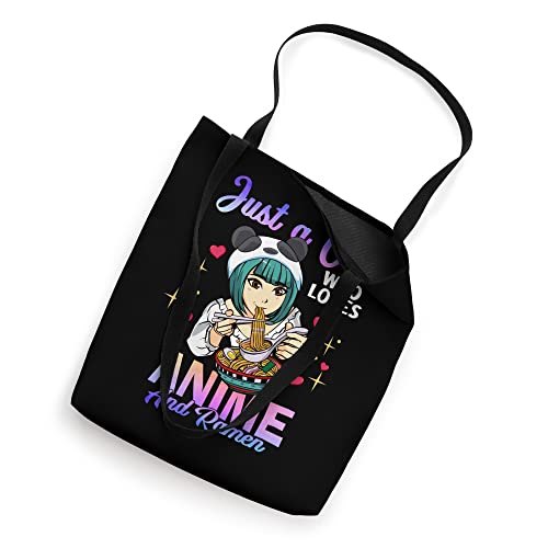 Just a Girl Who Loves Anime and Ramen Bowl Panda Girl Teen Tote Bag