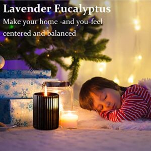 Scented Candles for Home: Lavender Eucalyptus Soy Candle Gifts for Men Women, Fall Aromatherapy Candles Clearance Stress Relief Christmas Black Jar Candle with Cotton Wick 6.4 Oz 36 Hours Long Burning