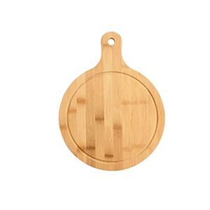 chopping cb bamboo cutting board round wooden cutting board kitchen cutting board bamboo solid wood food board pizza bread fruit can hang cutting board board ( size : round )
