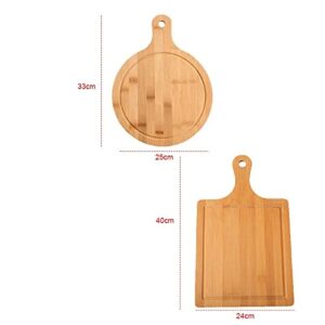 chopping cb Bamboo Cutting Board Round Wooden Cutting Board Kitchen Cutting Board Bamboo Solid Wood Food Board Pizza Bread Fruit Can Hang Cutting Board board ( Size : Round )