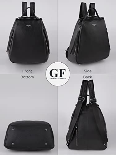 Giorgio Ferretti Soft Genuine Leather Italian Backpack for Women Small Real Leather Backpack Purse