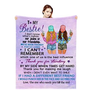 bestie gifts to my best friends blanket, best friend birthday gift for women,friendship gifts for girls,christmas thanksgiving valentines gift for her bestie sister 60″x 50″