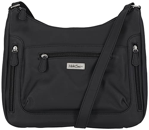 MultiSac Solid Riverside Hobo Crossbody Bag Black