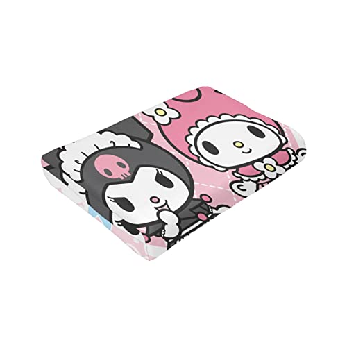 Anime Blanket for Couch Pink Cute Super Soft Throw Blanket for Bed Sofa Kawaii Lightweight Cozy Plush Blanket for Women Girls