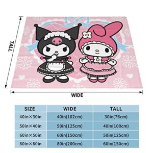 Anime Blanket for Couch Pink Cute Super Soft Throw Blanket for Bed Sofa Kawaii Lightweight Cozy Plush Blanket for Women Girls