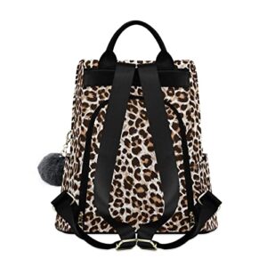 SUABO Leopard Cheetah Print Animal Custom Backpack Purse for Women, Anti Theft Personalized Name Shoulder Bag Fashion Ladies Travel Bags