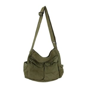 canvas messenger bag for women,retro shoulder bag,large capacity commuter crossbody bag for travel school office