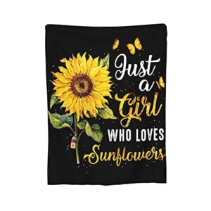 sunflower blanket soft lightweight throw blanket comfortable warm bed blanket for bedroom living room sofa couch(50″x40″)