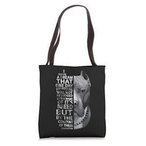 Pitbull Not Judged By The Name Of Its Breed Pittie Mom Dad Tote Bag