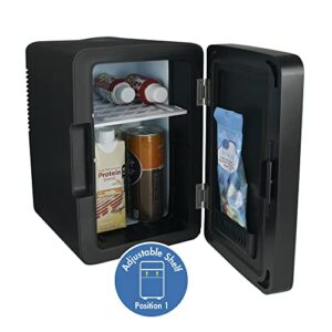 LED Lighted Mini Fridge with Glass Door, Black