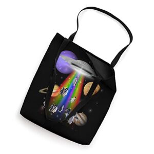 Penguin Lover Galaxy UFO Spaceship Funny LGBTQ Alien Tote Bag