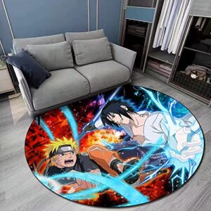 anime round rug thickened non-slip locking edge large size round area rug, anime round mats carpet decoration for living room bedroom gaming room 40 inch, 15