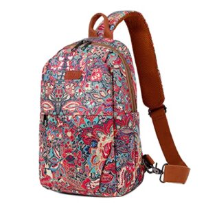 women’s floral sling bag crossbody bag shoulder bag pretty backpack purse for women xb-19 (hs)