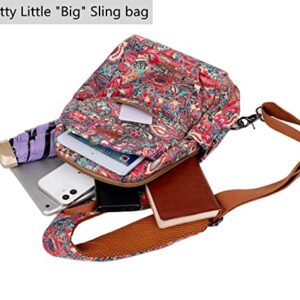 Women's Floral Sling Bag Crossbody Bag Shoulder Bag Pretty Backpack Purse for Women XB-19 (HS)