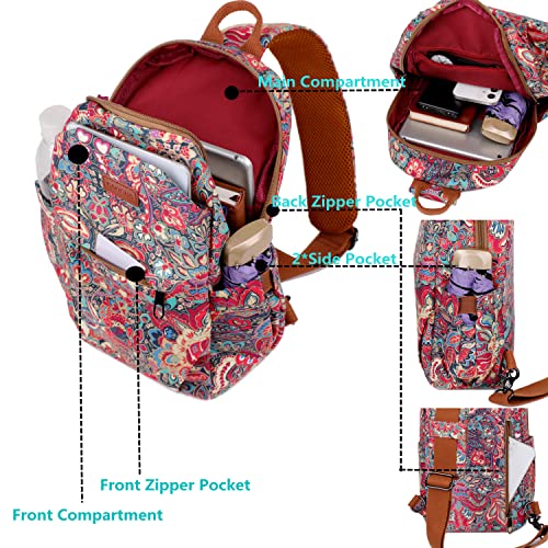 Women's Floral Sling Bag Crossbody Bag Shoulder Bag Pretty Backpack Purse for Women XB-19 (HS)