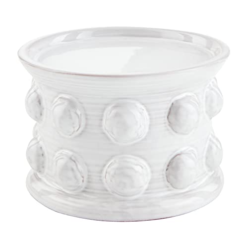 Mud Pie Beaded Pillar Holder, White