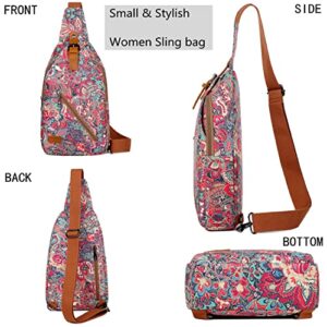 Women's Small Floral Sling Bag Pretty Backpack Purse Crossbody Bag Shoulder Bag for Women XB-18 (HS)
