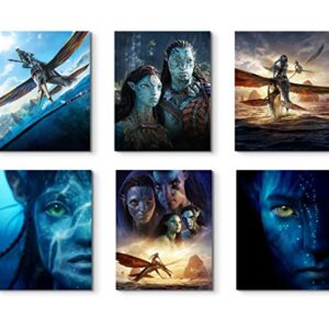 Avatar: The Way of Water 2022 - Set of 6 Promo Movie Poster Prints, (8x10s) Pandora wall art decor of Jake Sully, Neytiri, Kiri, Tonowari, Ronal