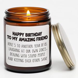 happy birthday gifts candle for friend funny gift candle for men women partner bff coworker (friend-wh)