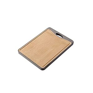 mmooco chopping board, rectangle double-sided classification cutting board household kitchen small bamboo pping board rolling board tools (color : brown)