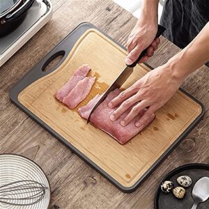 MMOOCO Chopping Board, Rectangle Double-Sided Classification Cutting Board Household Kitchen Small Bamboo Pping Board Rolling Board Tools (Color : Brown)