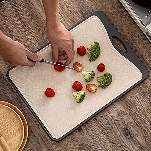 MMOOCO Chopping Board, Rectangle Double-Sided Classification Cutting Board Household Kitchen Small Bamboo Pping Board Rolling Board Tools (Color : Brown)