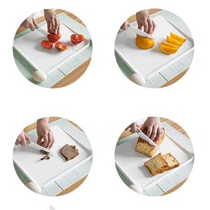 MMOOCO Chopping Board, Rectangular White Plastic Garnish Cutting Board, Chopping Board for Restaurant and Kitchen，Two Sizes (Size : Medium)