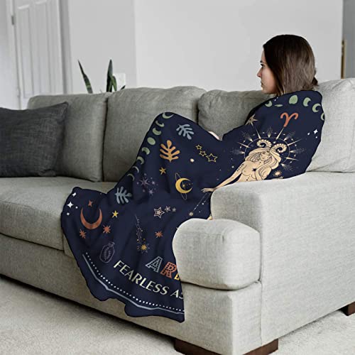 Muxuten Aries Gifts Blanket 60"x50" - Aries Gifts for Women - Aries Zodiac Gifts - Gifts for Aries Women - Aries Birthday Gifts - Astrology Gifts for Women - Zodiac Constellation Gift, Horoscope Gifts