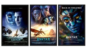 avatar: the way of water poster (2022), avatar (2009) and the re-release poster of avatar, set of 3 movie posters (11 x 17)