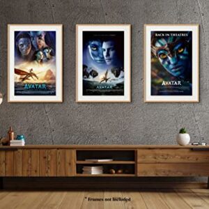 Avatar: The Way of Water Poster (2022), Avatar (2009) and the Re-Release Poster of Avatar, Set of 3 Movie Posters (11 x 17)