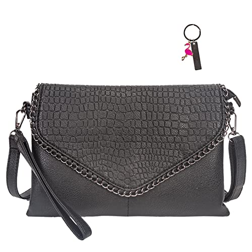 YowinAlwin Women Small Crossbody Purse, Envelope Shoulder Bag, Leather Wristlet, Clutch Wallet For Party, Gift for Girls-M