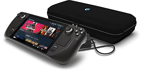 Valve Steam Deck 512Gb Handheld Video Gaming Computer Console - Fastest Storage, Premium Anti-Glare Glass, With Exclusive Carrying Case, Steam Community Profile Bundle, And Virtual Keyboard Theme