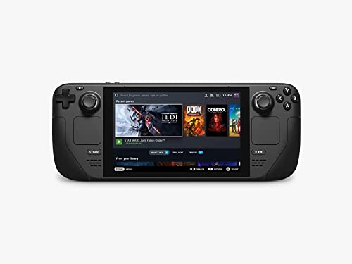 Valve Steam Deck 512Gb Handheld Video Gaming Computer Console - Fastest Storage, Premium Anti-Glare Glass, With Exclusive Carrying Case, Steam Community Profile Bundle, And Virtual Keyboard Theme