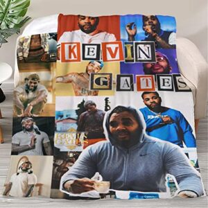 marcusays best american rapper ke-vin singer ga-tes throw blanket, plush microfiber blankets and throws for all seasons, lightweight air condition blanket 40″x50″