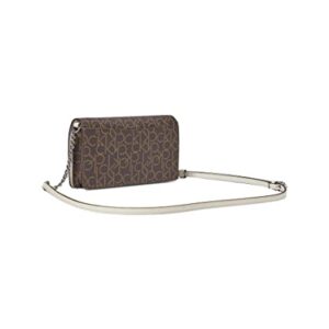 Calvin Klein Valentina Wallet On A String Brown/Khaki/White One Size