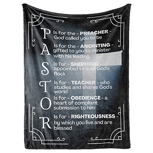 InnoBeta Pastor Appreciation Gifts for Men, Throw Blanket, Presents for Christmas, Pastor Appreciation Day, Birthday, Father's Day - 50" x 65" - Cross