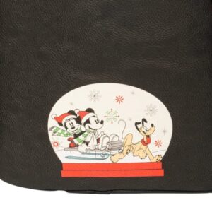 Loungefly Disney Holiday Mickey and Minnie Mouse Double Strap Shoulder Bag Purse - Entertainment Earth Exclusive
