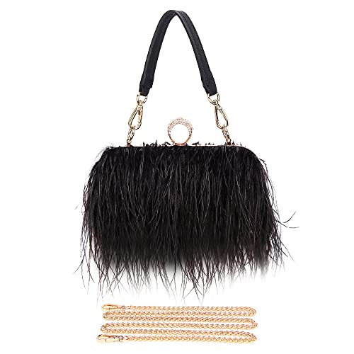 Feather Purse Feather Clutch Feather Bag Ostrich Clutch Feather Bags For Women Handbag With Feathers Ostrich Feather Purse Purse With Feathers Bag With Feathers Feather Evening Bag Feather Handbag