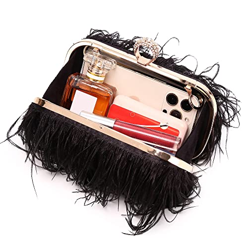 Feather Purse Feather Clutch Feather Bag Ostrich Clutch Feather Bags For Women Handbag With Feathers Ostrich Feather Purse Purse With Feathers Bag With Feathers Feather Evening Bag Feather Handbag