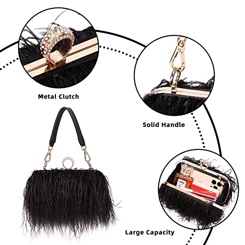 Feather Purse Feather Clutch Feather Bag Ostrich Clutch Feather Bags For Women Handbag With Feathers Ostrich Feather Purse Purse With Feathers Bag With Feathers Feather Evening Bag Feather Handbag