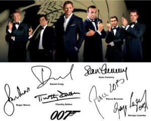 ikonic fotohaus the 6 james bond 007 agents daniel craig sean connery movie cast signed photo autograph print wall art home decor